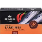 Сардины PREMIUM CLUB в масле с перцем чили, кусочки, 125г Сардины PREMIUM CLUB в масле с перцем чили, кусочки, 125г