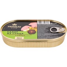 Салат PREMIUM CLUB из тунца с маринованными огурцами, в майонезе, 185г в магазинах Лента