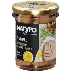Тунец полосатый МАГУРО филе в соусе Оливки-орегано с маслом, 200г в магазинах Лента