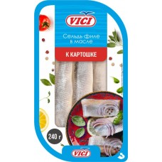 Сельдь VICI К картошке, филе в масле, 240г в магазинах Лента