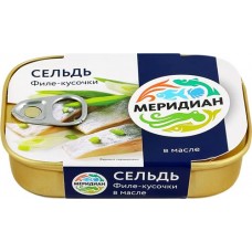 Сельдь МЕРИДИАН Дингли филе-кусочки в масле, 115г в магазинах Лента