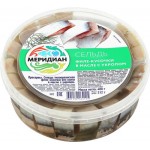 Сельдь МЕРИДИАН филе-кусочки в масле с укропом, 480г