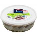 Сельдь слабосоленая 5 ОКЕАНОВ, филе-кусочки в масле с укропом, 500г