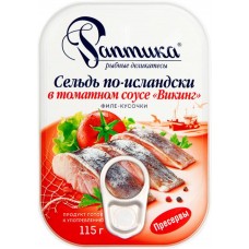 Сельдь РАПТИКА По-исландски в томатном соусе Викинг, 115г в магазинах Лента