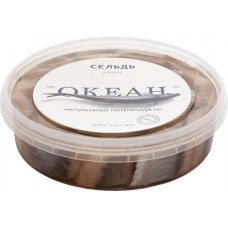 Сельдь слабосоленая ОКЕАН филе-кусочки в масле, 380г в магазинах Лента