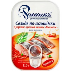 Сельдь РАПТИКА По-исландски, филе-кусочки в укропно-луковой заливке Виллидж, 115г в магазинах Лента