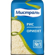 Рис длиннозерный МИСТРАЛЬ Ориент 1-й сорт, 900г в магазинах Лента