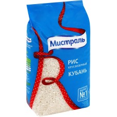 Рис круглозерный МИСТРАЛЬ Кубань 1-й сорт, 900г в магазинах Лента
