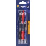 Набор шариковых ручек ЛЕНТА 3 цвета, автоматические, 3шт