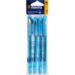 Набор шариковых ручек ЛЕНТА, синий, с мягкой манжетой, 4шт Набор шариковых ручек ЛЕНТА, синий, с мягкой манжетой, 4шт