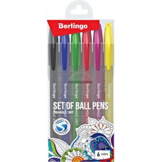 Набор шариковых ручек BERLINGO Triangle 100T, Арт. CBp_07006, 6шт в магазинах Лента