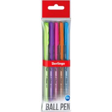 Набор шариковых ручек BERLINGO Tribase Neon 0,7мм синий Арт. CBp_70932_5, 5шт в магазинах Лента