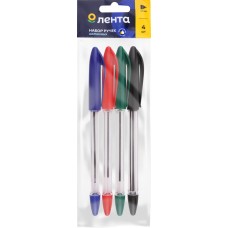 Набор шариковых ручек ЛЕНТА 4 цвета, 4шт в магазинах Лента