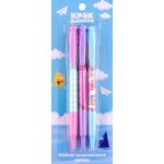 Набор шариковых ручек КРОК&ДИЛЛИ автоматические, синие, Арт. 640701, 3шт