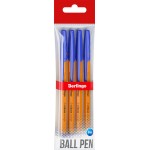 Набор шариковых ручек BERLINGO Tribase orange, синий, 0,7мм, Арт. CBp_70910_4, 4шт