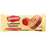 Рулет бисквитный ЯШКИНО Клубника со сливками, 200г Рулет бисквитный ЯШКИНО Клубника со сливками, 200г