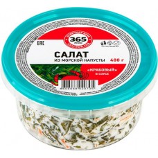 Салат из морской капусты 365 ДНЕЙ Крабовый в соусе с ароматом краба, 400г в магазинах Лента