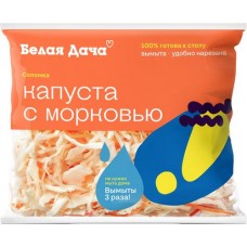 Смесь овощная БЕЛАЯ ДАЧА Капуста с морковью, соломка, 200г в магазинах Лента