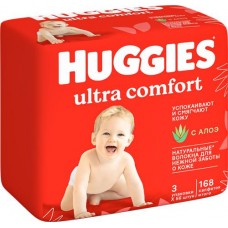 Салфетки влажные детские HUGGIES Ultra Comfort с алоэ, 168шт в магазинах Лента
