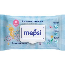 Салфетки влажные детские MEPSI гипоаллергенные, 72шт в магазинах Лента