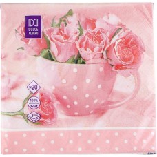 Салфетки бумажные DOLCE ALBERO Нежные цветы 3-слоя 33х33см, 20шт в магазинах Лента