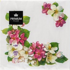 Салфетки бумажные PREMIUM CLUB Цветы Нежность 3-слоя 33х33см, 20шт в магазинах Лента