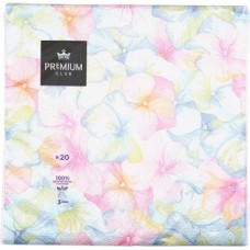 Салфетки бумажные PREMIUM CLUB Цветы Акварель 3-слоя 33х33см, 20шт в магазинах Лента