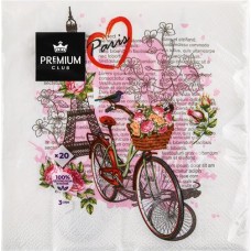 Салфетки бумажные PREMIUM CLUB Для любимой 3-слоя 33х33см, 20шт в магазинах Лента