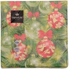 Салфетки бумажные PREMIUM CLUB Дед мороз 3-слоя 33х33см, 20шт в магазинах Лента