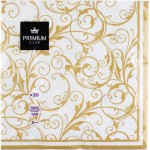 Салфетки бумажные PREMIUM CLUB НГ елочка на белом 3-слоя 33х33см, 20шт