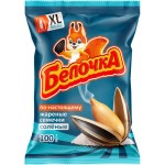 Семечки подсолнечные БЕЛОЧКА ХL, жаренные соленые, 100г Семечки подсолнечные БЕЛОЧКА ХL, жаренные соленые, 100г