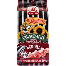 Семечки ОТ МАРТИНА полосатые отборные обжаренные со вкусом бекона, премиум, 150г в магазинах Лента Семечки ОТ МАРТИНА полосатые отборные обжаренные со вкусом бекона, премиум, 150г в магазинах Лента