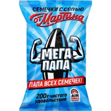 Семечки ОТ МАРТИНА Мегапапа, полосатые отборные, 200г в магазинах Лента