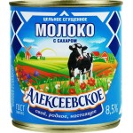 Молоко сгущенное АЛЕКСЕЕВСКОЕ цельное с сахаром 8,5%, без змж ГОСТ, 380г