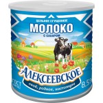 Молоко сгущенное АЛЕКСЕЕВСКОЕ цельное с сахаром 8,5%, без змж ГОСТ, 360г
