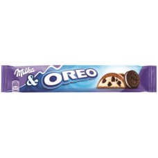 Шоколад молочный MILKA с ванильной начинкой и кусочками печенья Oreo, 37г в магазинах Лента