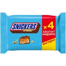 Батончик шоколадный SNICKERS Криспер Мультипак, 4х40г в магазинах Лента Батончик шоколадный SNICKERS Криспер Мультипак, 4х40г в магазинах Лента