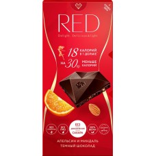 Шоколад темный RED Апельсин и миндаль, без сахара, 85г в магазинах Лента