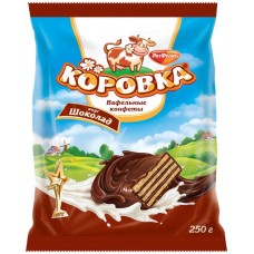 Конфеты вафельные РОТ ФРОНТ Коровка вкус шоколад, 250г в магазинах Лента
