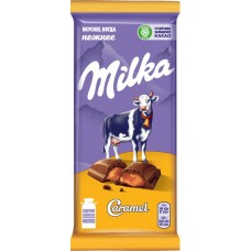 Шоколад молочный MILKA с карамельной начинкой, 90г в магазинах Лента