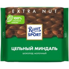 Шоколад молочный RITTER SPORT Цельный миндаль, 100г в магазинах Лента