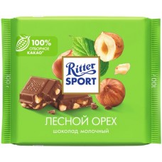 Шоколад молочный RITTER SPORT Лесной орех, 100г в магазинах Лента
