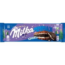 Шоколад молочный MILKA Oreo с ванильной начинкой и печеньем, 300г в магазинах Лента