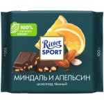 Шоколад темный RITTER SPORT Миндаль и апельсин, 100г Шоколад темный RITTER SPORT Миндаль и апельсин, 100г