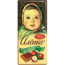 Шоколад молочный АЛЕНКА с фундуком, 90г в магазинах Лента