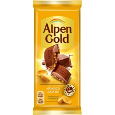 Шоколад молочный ALPEN GOLD Арахис и кукурузные хлопья, 85г в магазинах Лента