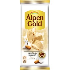 Шоколад белый ALPEN GOLD с миндалем и кокосом, 85г в магазинах Лента Шоколад белый ALPEN GOLD с миндалем и кокосом, 85г в магазинах Лента