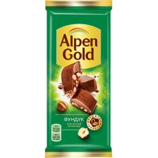 Шоколад молочный ALPEN GOLD с дробленым фундуком, 85г в магазинах Лента