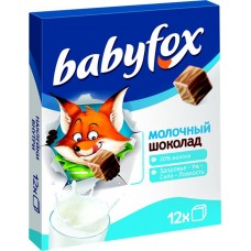 Шоколад KDV BabyFox полосатый, молочный и белый, 90г в магазинах Лента