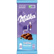 Шоколад молочный MILKA Bubbles пористый, 76г в магазинах Лента